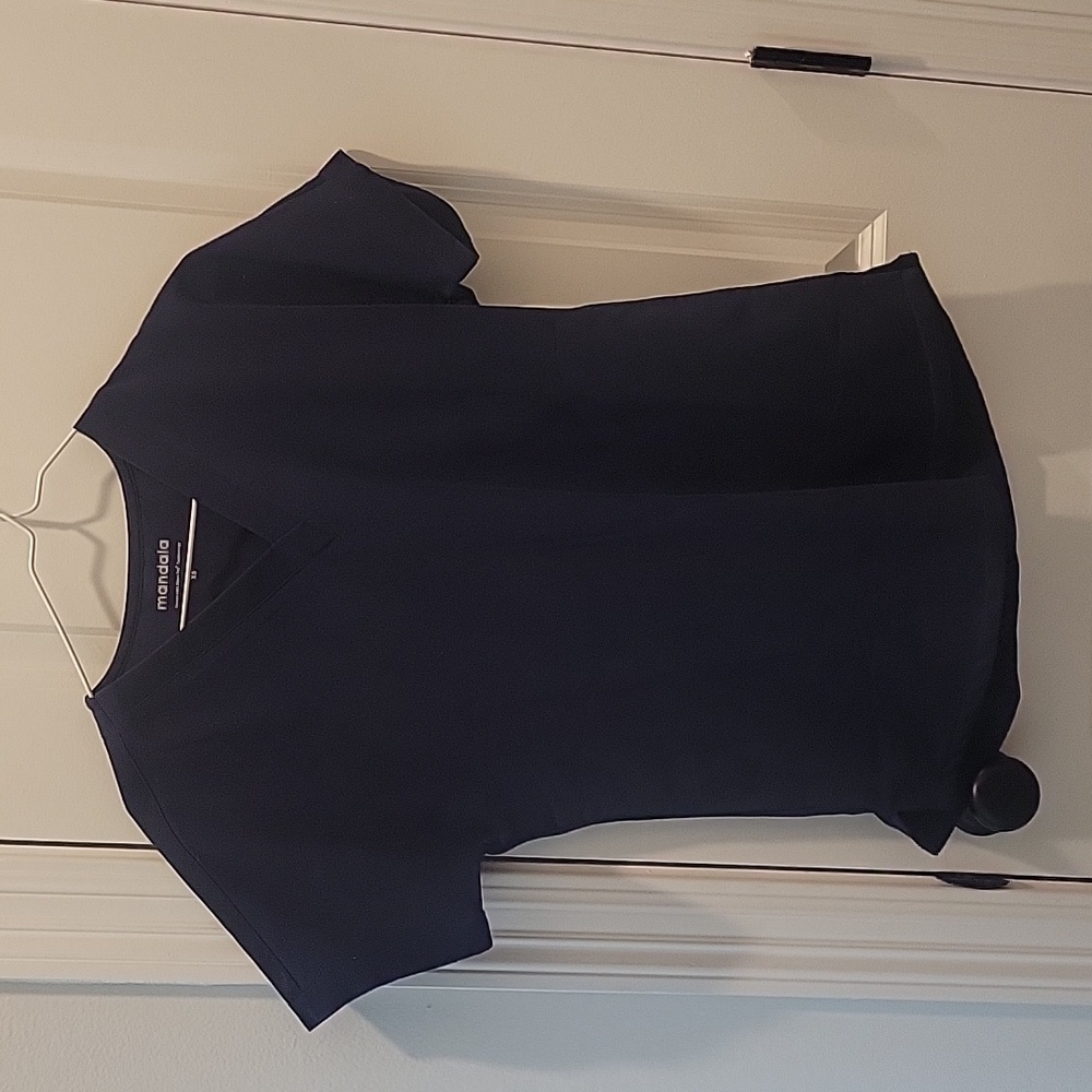 XS Mandala Navy Blue oversized scrub top